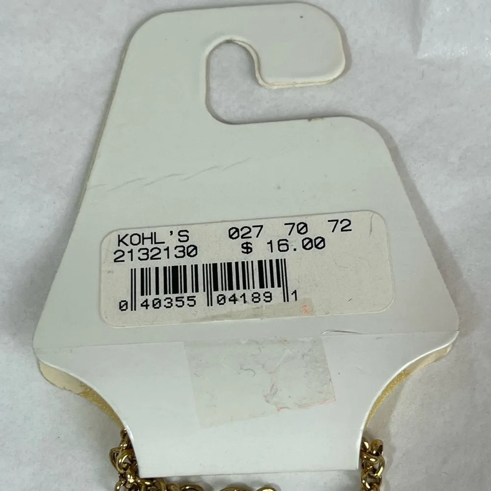 SO  Gold Tone Beaded Statement Necklace, New - Image 3