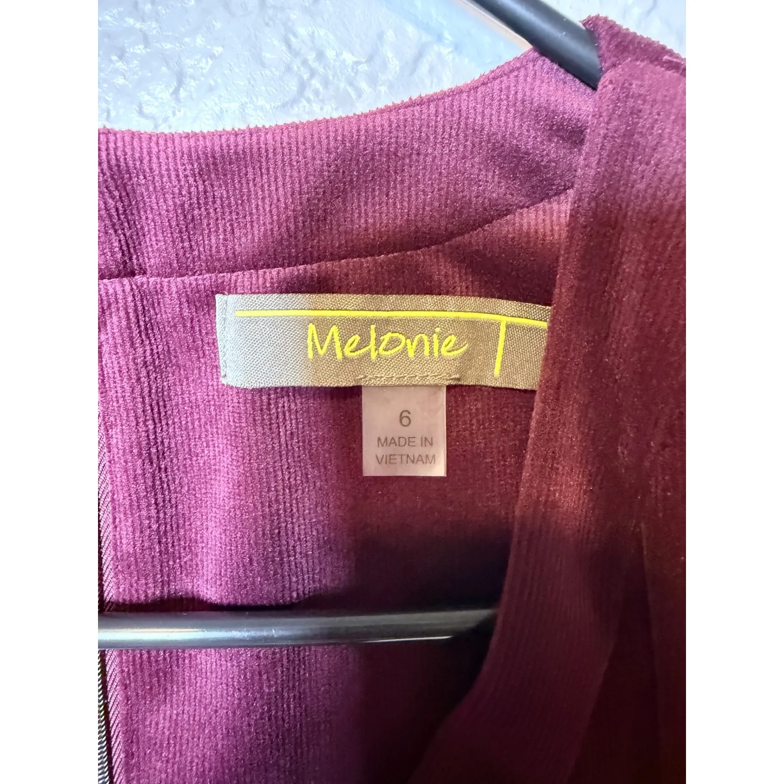 Melonie Purple Corduroy Tiered Mini Dress V - Image 4