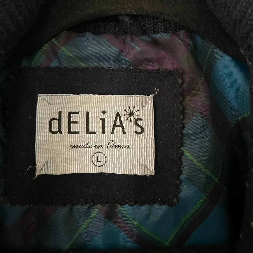 Vintage Delias Navy Blue Lined Peacoat/Pea Coat - Image 3
