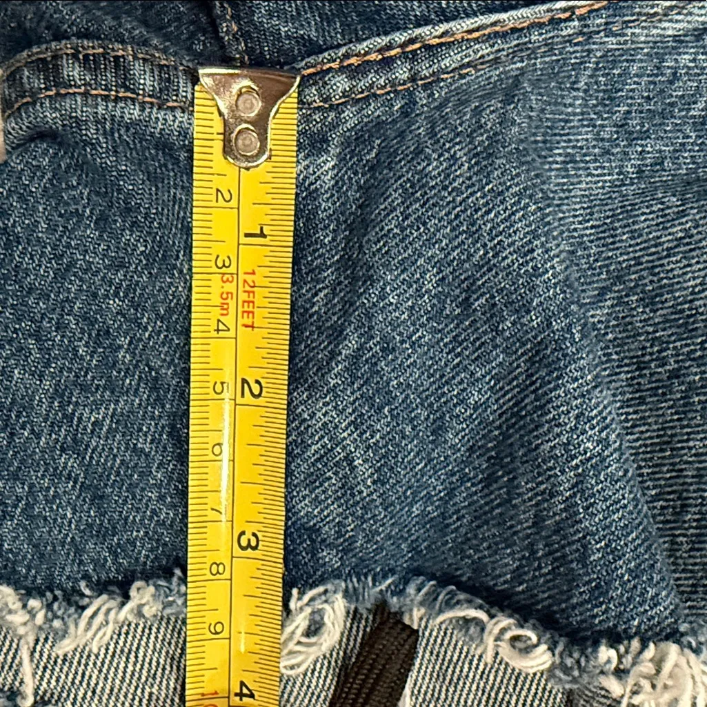 LEVIS aging Waisted Mom  32 Denim Blue Women's Shorts waterless - Image 3