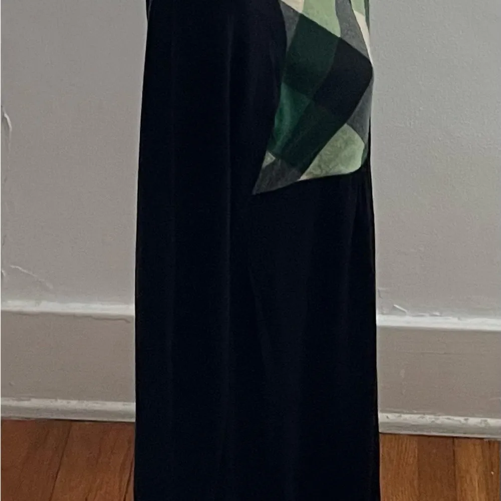 Vintage Forever 21 Y2K Black tunic with green plaid detailing size S Made in USA - Image 3