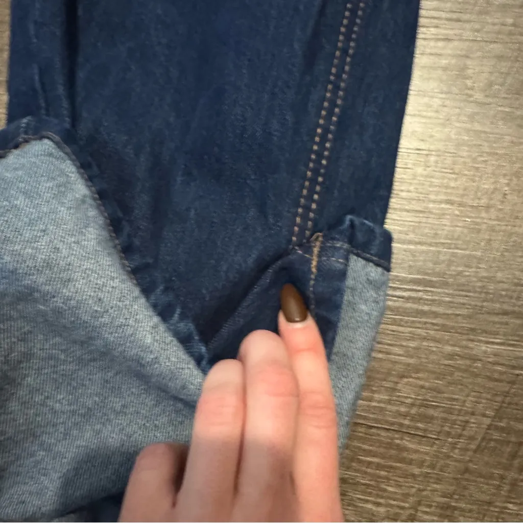 Kate Spade Dark Wash High Rise Straight Leg Wide Cuff Denim Jeans - Image 4