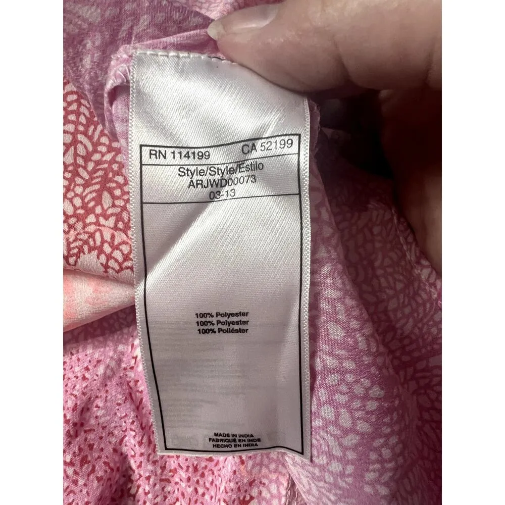 Roxy Short Dress Women's Size Small Bright Leaf Print Empire Waist Vacation - Image 7