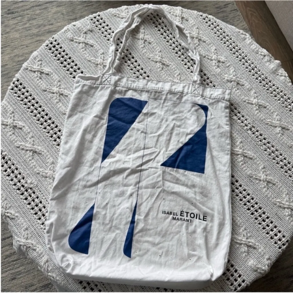 Isabel Marant Blue and White Graphic Tote - Image 3
