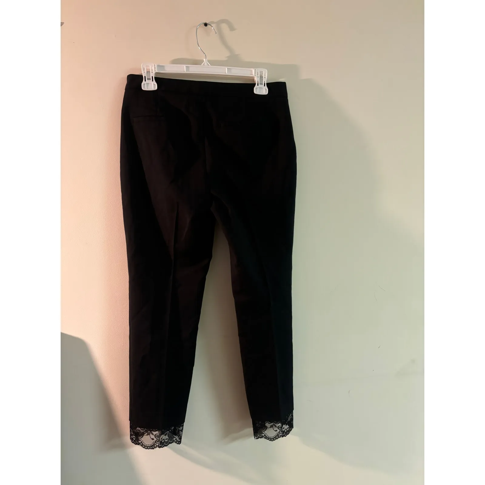 ZARA  Basic Black Trouser Pants Work Career Basic Lace Hem Pockets Simple Capsule - Image 2