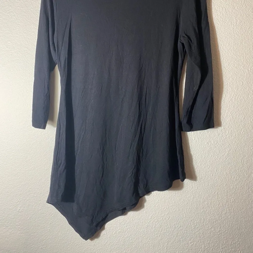 Nine West Jeans Asymmetrical Top‎ Black Silver Studs - Image 5