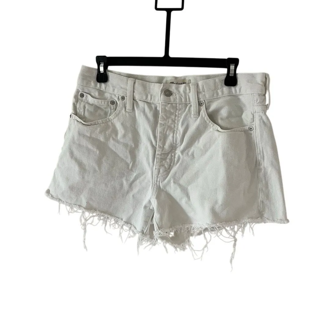 Madewell Relaxed White Denim cut off Shorts Size 28 Style #MC904 - Image 2