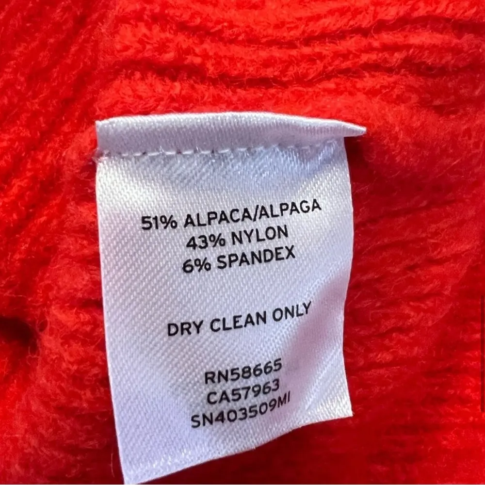 NWT Something Navy Red Alpaca Blend V-neck Puff Sleeve Sweater - Image 8