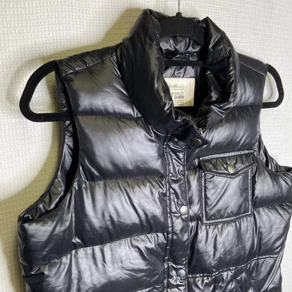 Eddie‎ Bauer | Black Puffer Down Vest Medium - Image 2