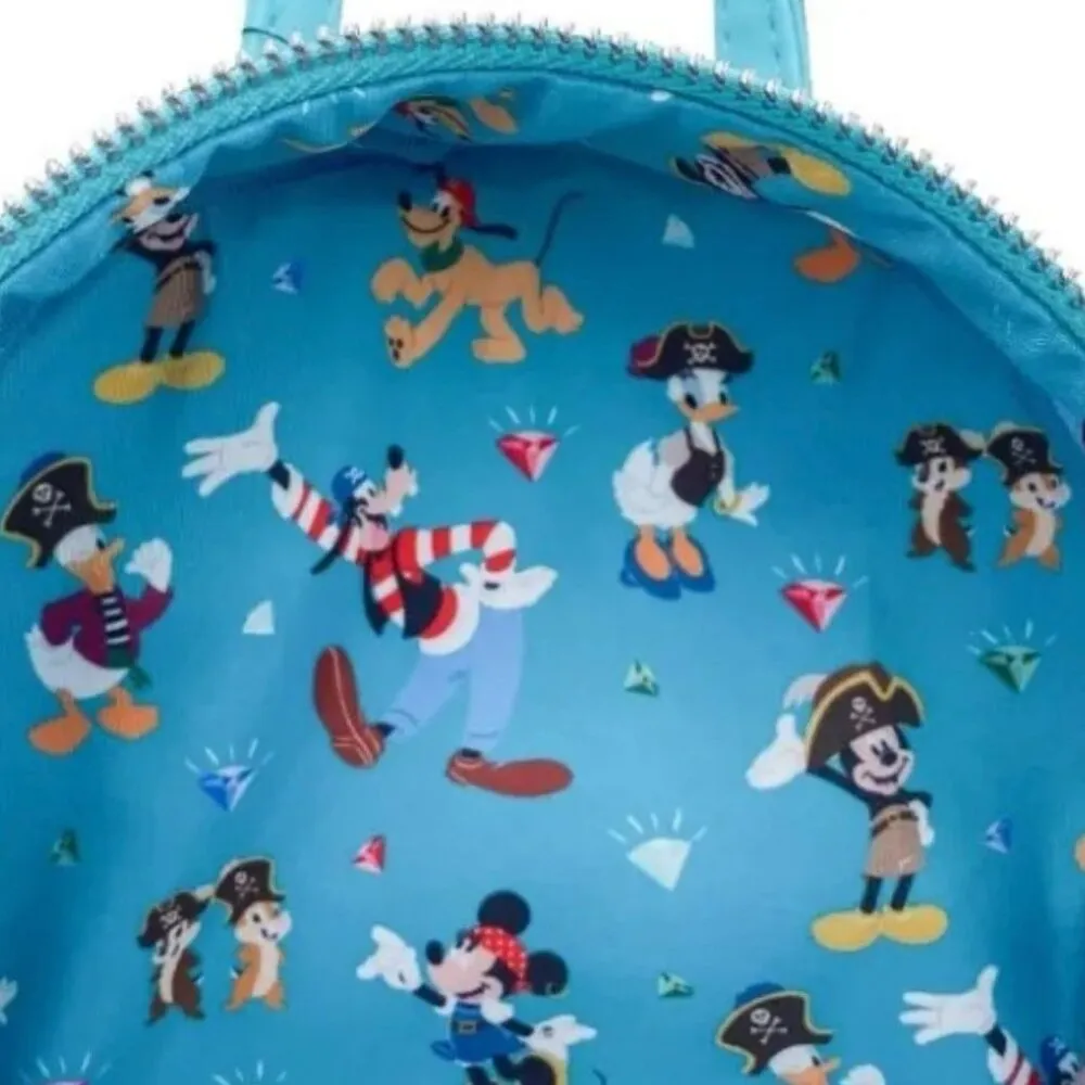 NWT Disney Loungefly Pirate Mickey and Friends All Over Print Mini Bag Backpack - Image 10