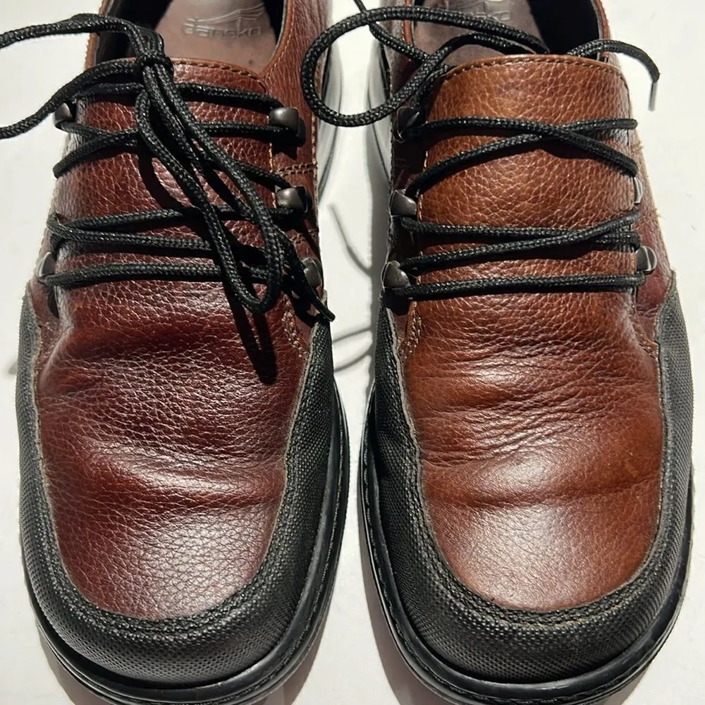 Dansko Janika Brown Leather Lace Up Clogs Shoes Size 40/10.5-11 Anti-Fatique B62 - Image 6