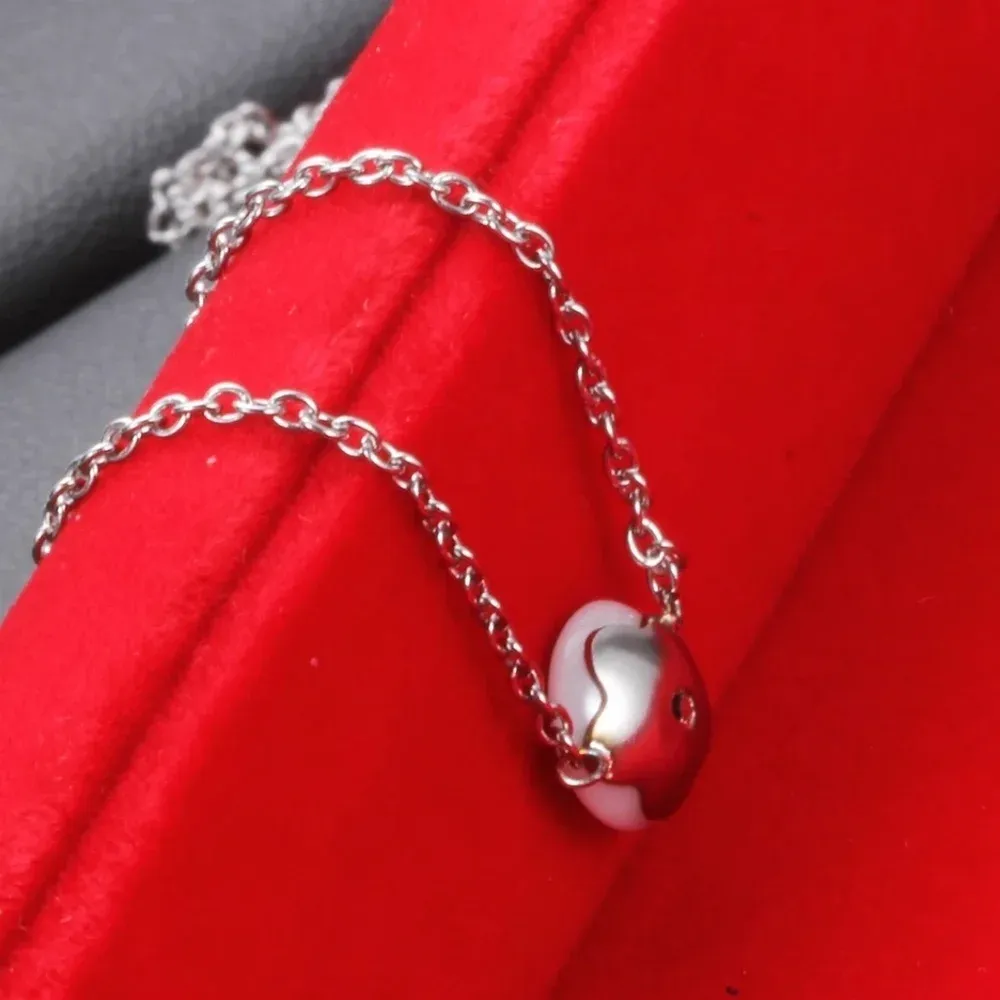 NEW 18k Gold Plated White Ceramic Bezel Set Diamond Pendant‎ Necklace, 18-20” - Image 5