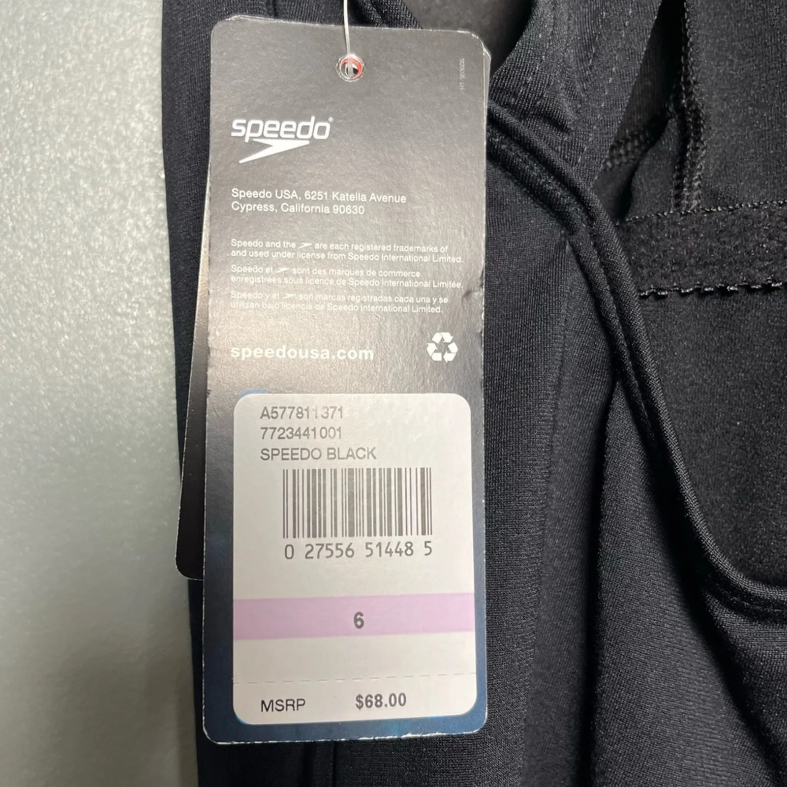 NWT Speedo Women’s Endurance One Piece Sport Swimsuit Black Moderate Cut Size 6 - Image 4