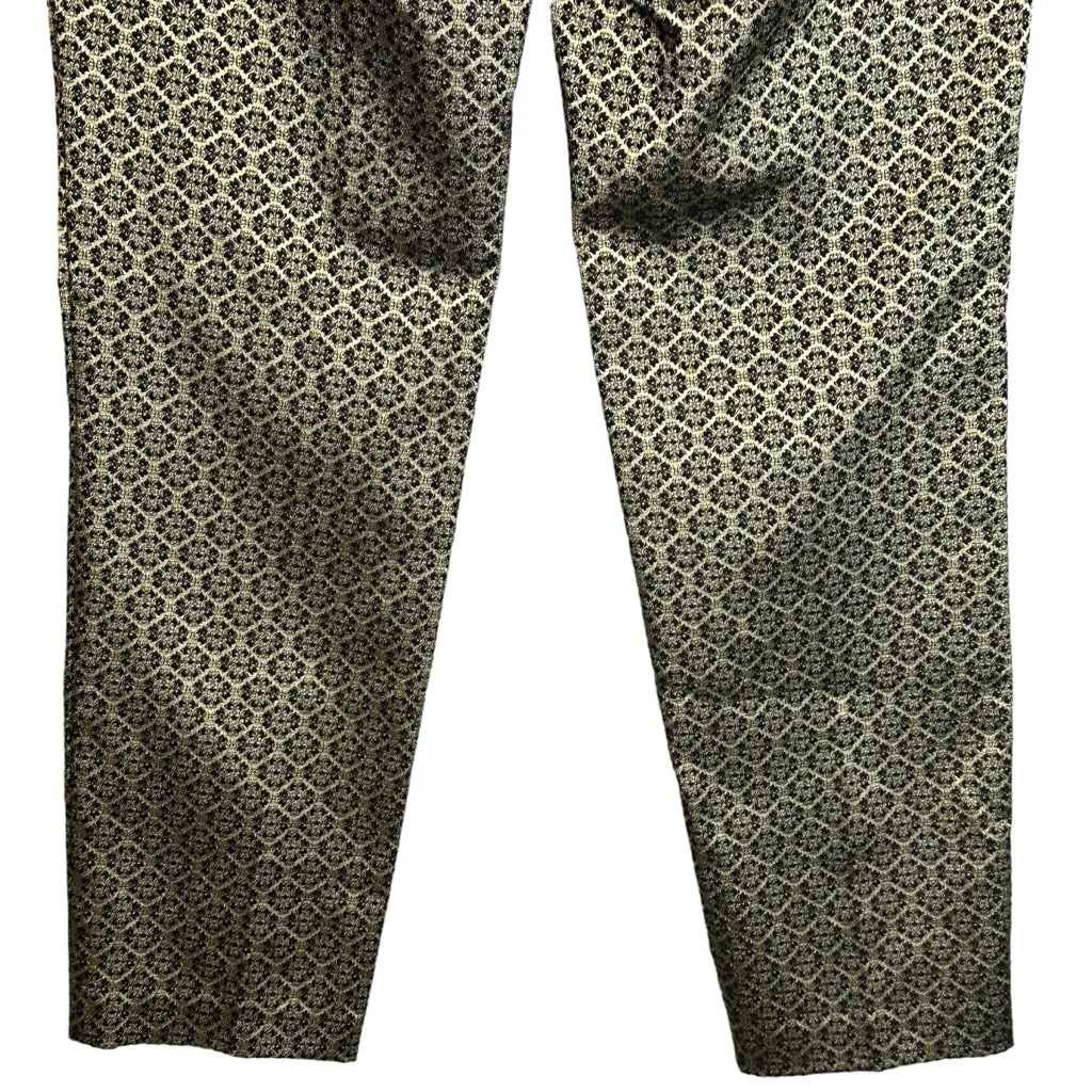 Ann Taylor Womens Metallic Brocade Patterned Slim Ankle Pants 2‎ Career Holiday - Image 6