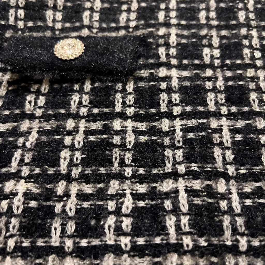 Black White Tweed Knit Skirt – High Waist, Pencil Fit, Elegant Classic Look NWOT - Image 7