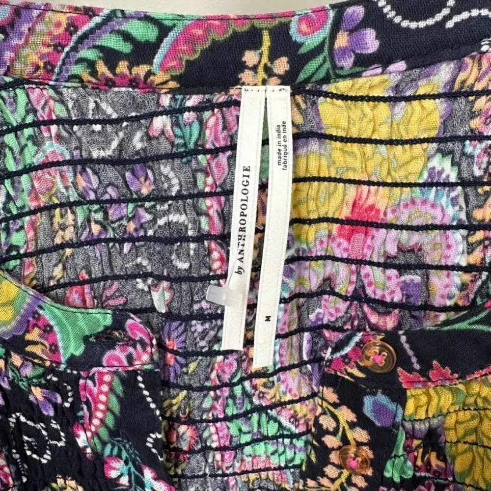 Anthropologie Vibrant Paisley Cover Up Tunic Top Size Medium - Image 8
