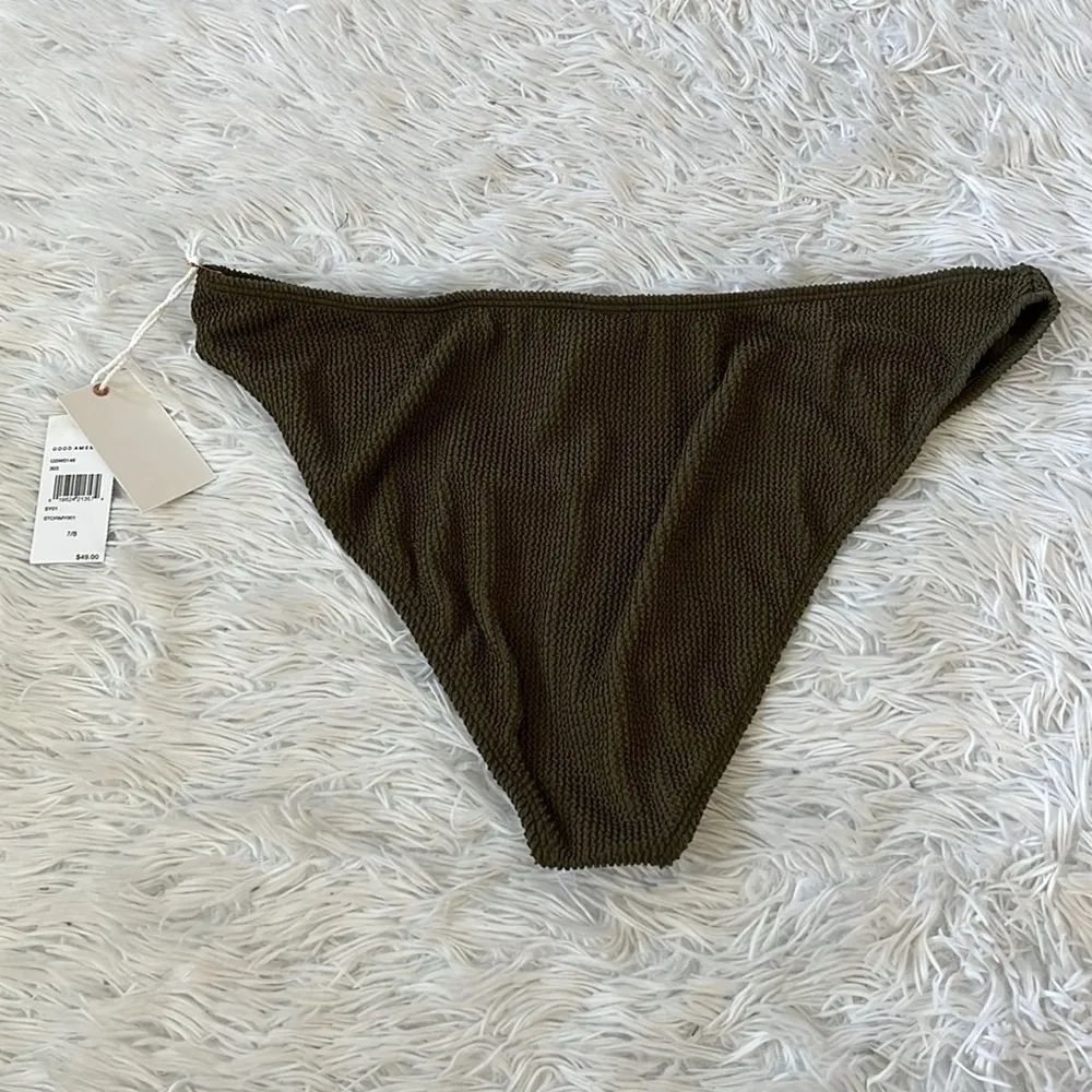 Good American Crinkle Good Basic Cheeky bikini bottom stormy001 size 7/8 (3X/4X) - Image 11