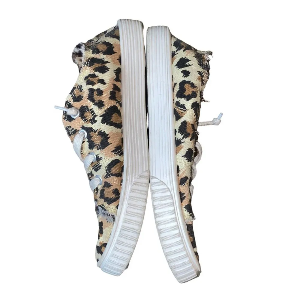 Madden Girl Marisa Faux Fur Lined Cheetah Print Canvas Laced Sneakers size 8.5 - Image 15