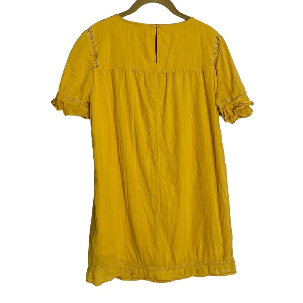 Old Navy Yellow Dress M Lace Eyelet Boho - Image 2
