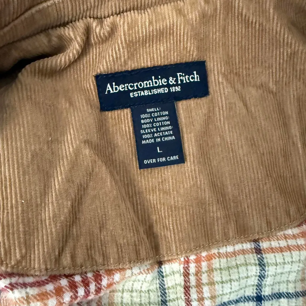 Vintage Abercrombie & Fitch Brown Corduroy Double Breast Coat - Size L - Image 5