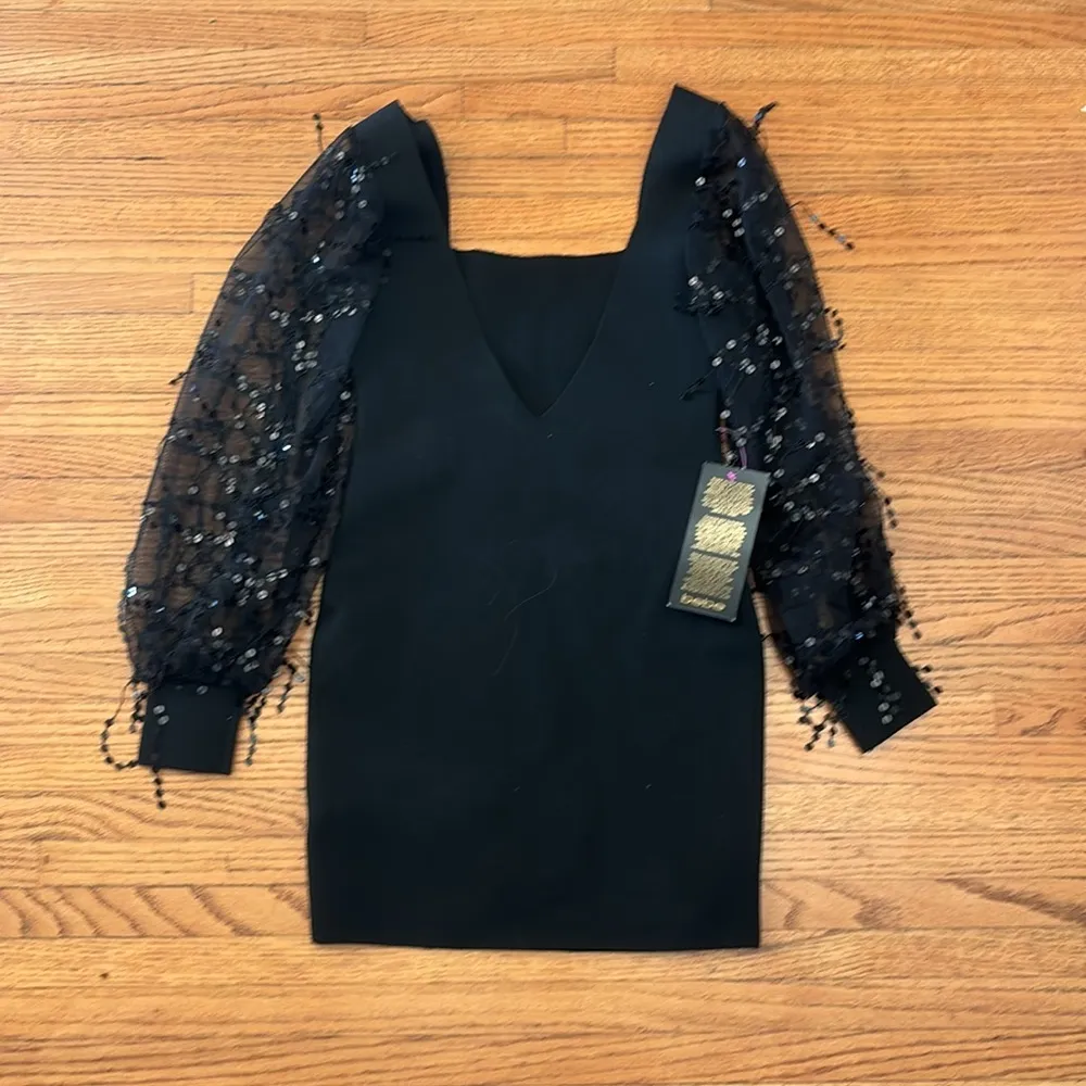 Bebe Black Long Sleeve Dress - Image 3