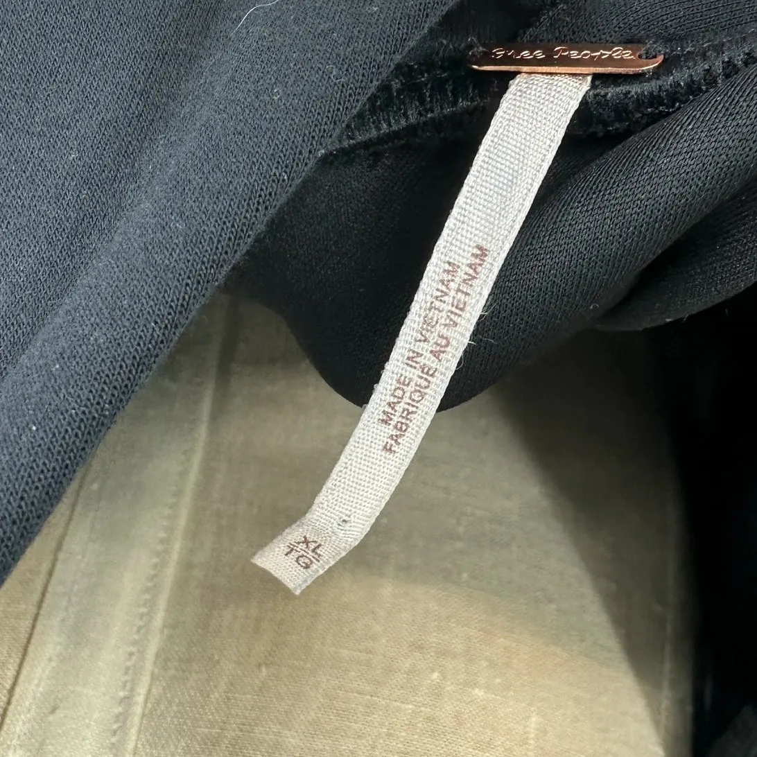 Free People Runaway Knit Mini‎ Dress Sleeveless Draped Black Size XL - Image 10