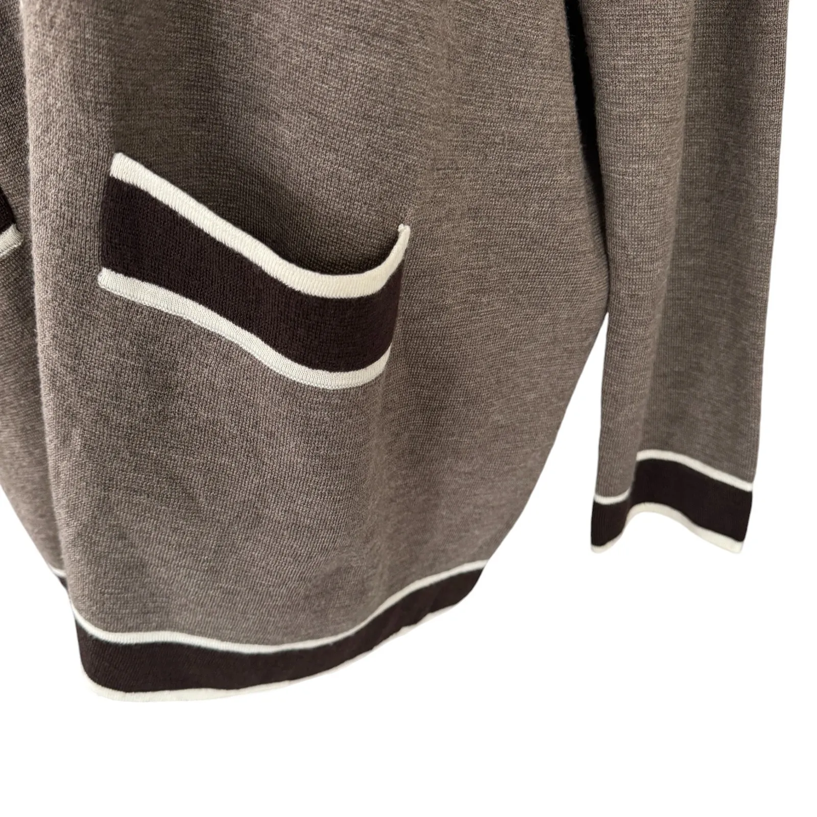 Tuckernuck Lauren Cardigan Sweater Wool Brown Oversized Size XXL - Image 4