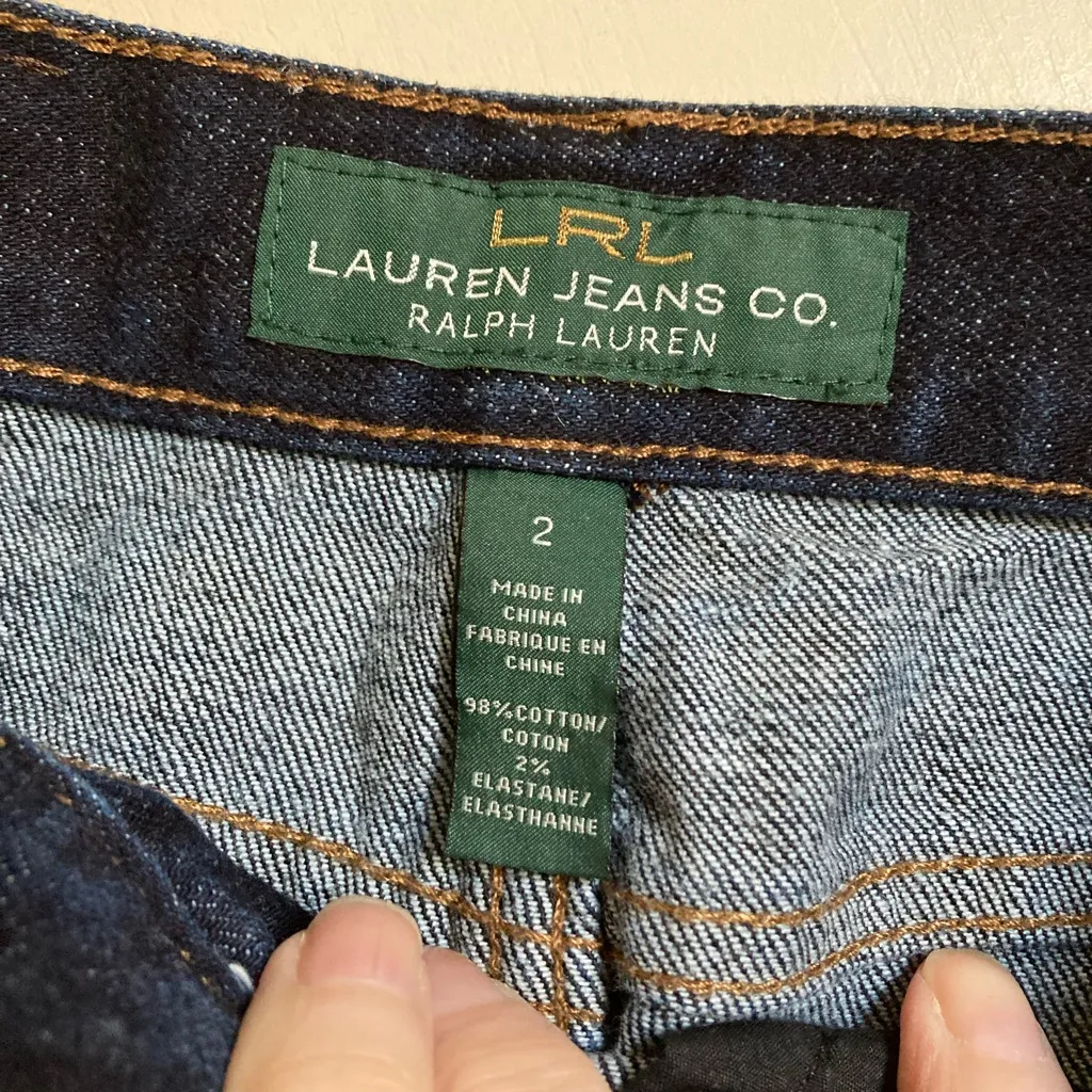 LRL Lauren Ralph Lauren Dark Wash Preppy Denim Pencil Skirt - Image 5