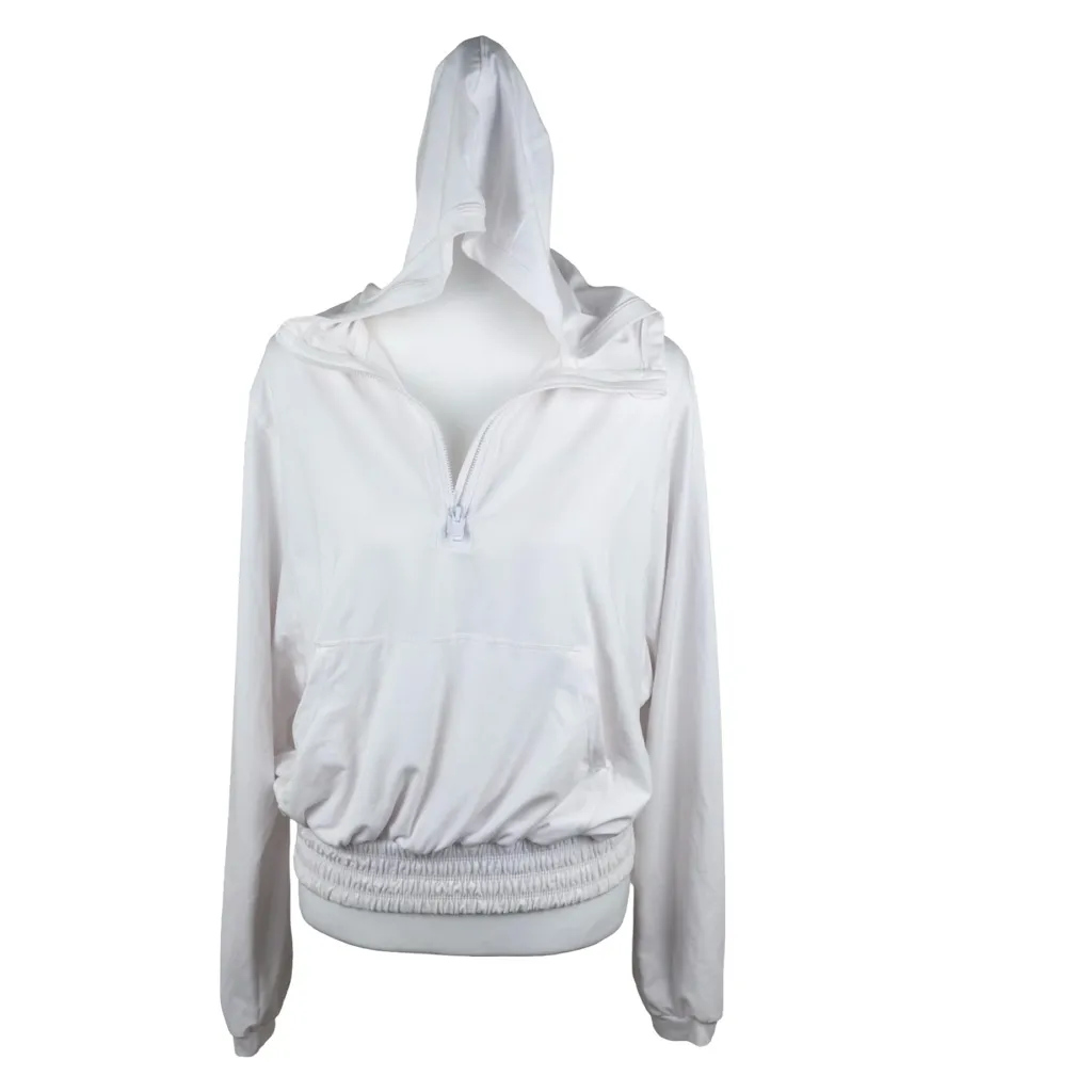 RM White 1/4 Zip Pullover Hoodie Sweatshirt Top Women’s Size Large Athletic - Image 2