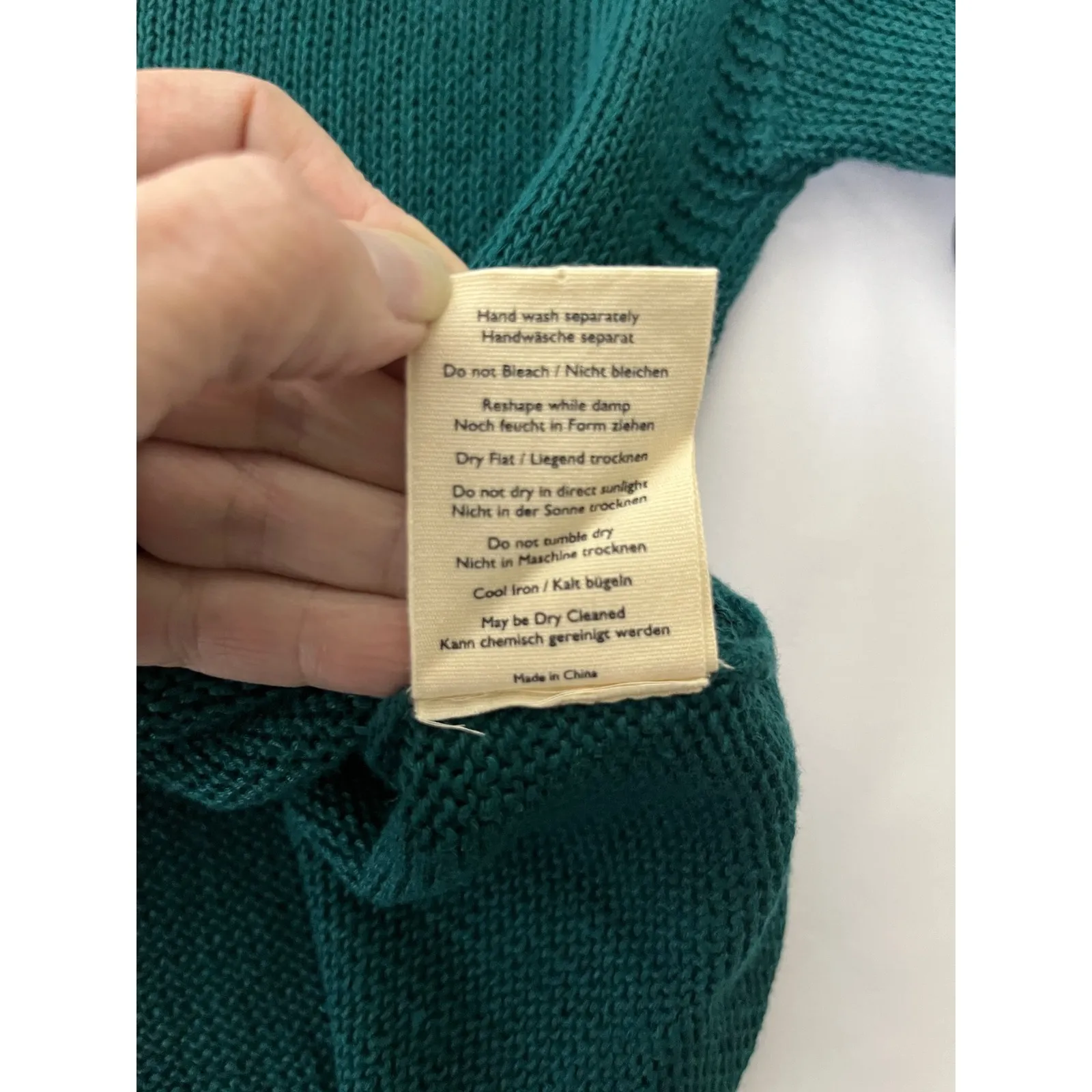 Boxy Linen Knit Top Teal Short Sleeve Relaxed Fit POETRY Womens 12 - Image 5