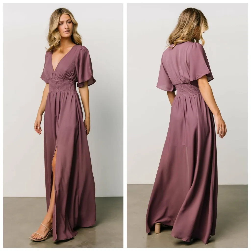 Baltic Born Vintage Plum Verona Smocked Maxi Dress - Image 2