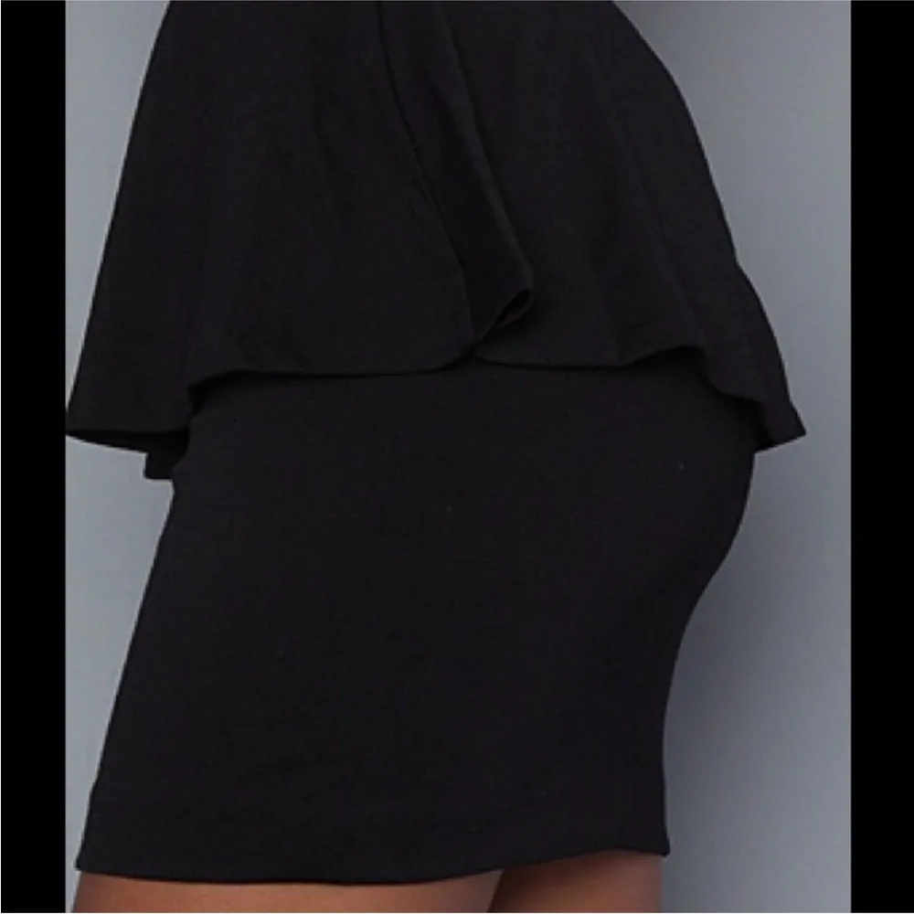 BB DAKOTA CHAPMAN SKIRT BLACK PEPLUM PENCIL - Image 4