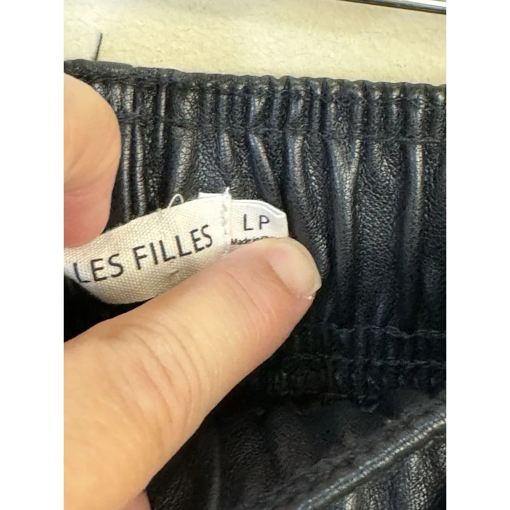 Avec Les Filles Faux Leather Joggers In Black Size Large Petite‎ - Image 8