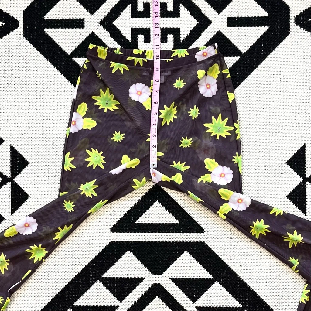 Sundae School Mary Jane Sheer Mesh Flare Pants Medium Brown - Image 8