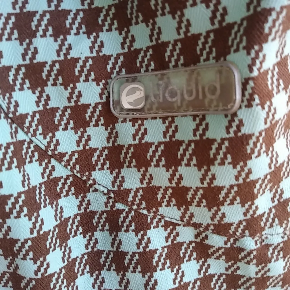 Liquid Freerider M Aqua Brown Houndstooth Ski Pants Blue Size M - Image 5