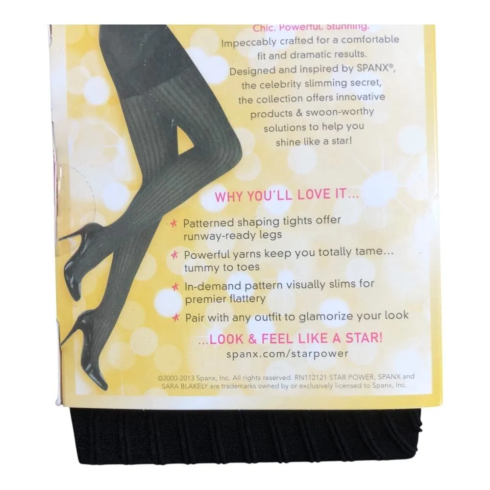 Spanx Star Power Center Stage Ribbed Row Patterned Shaping Tights Size C - Image 13