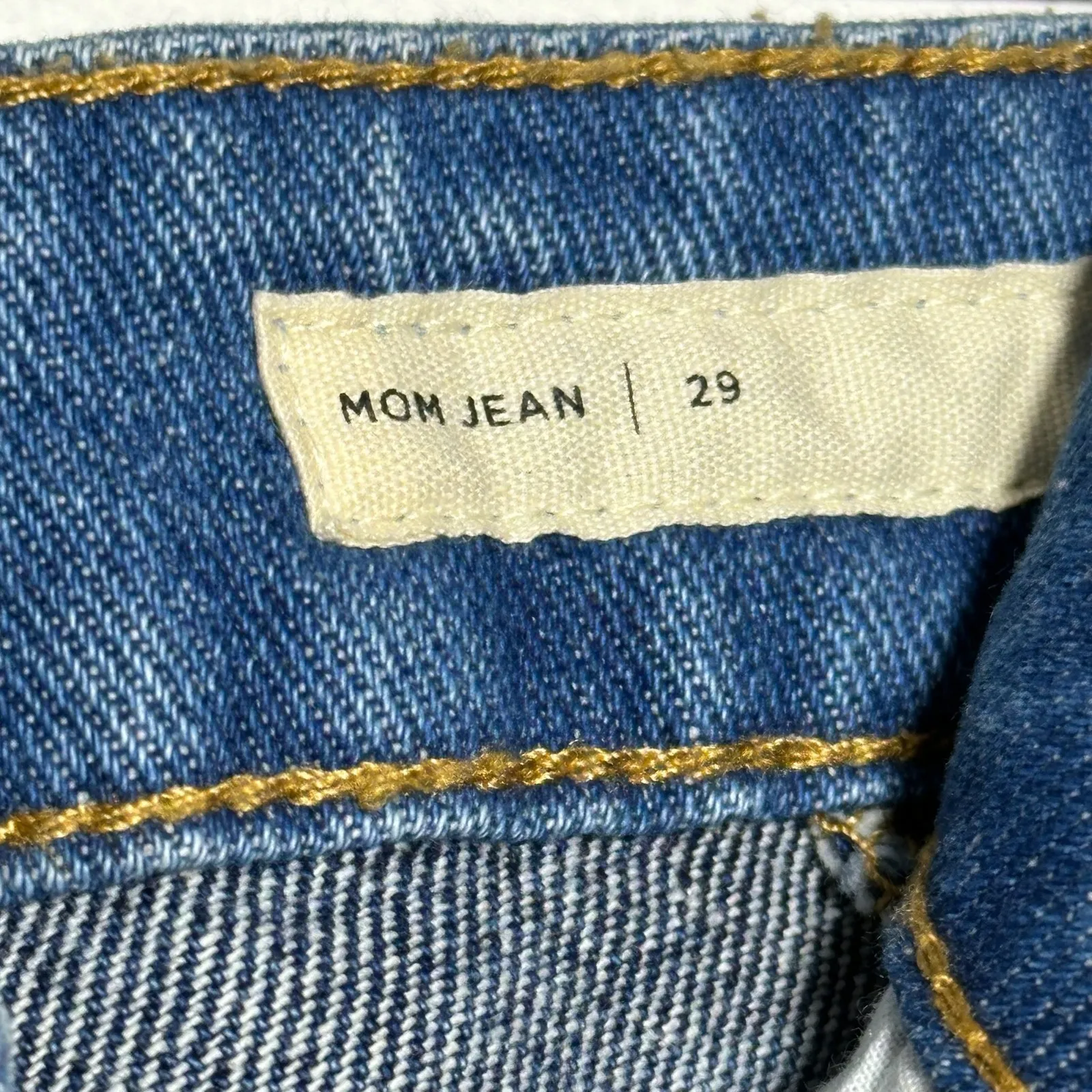 Pacsun Mom Jeans Two Tone Color Block Denim Women Size 29 Distressed Raw Hem - Image 4