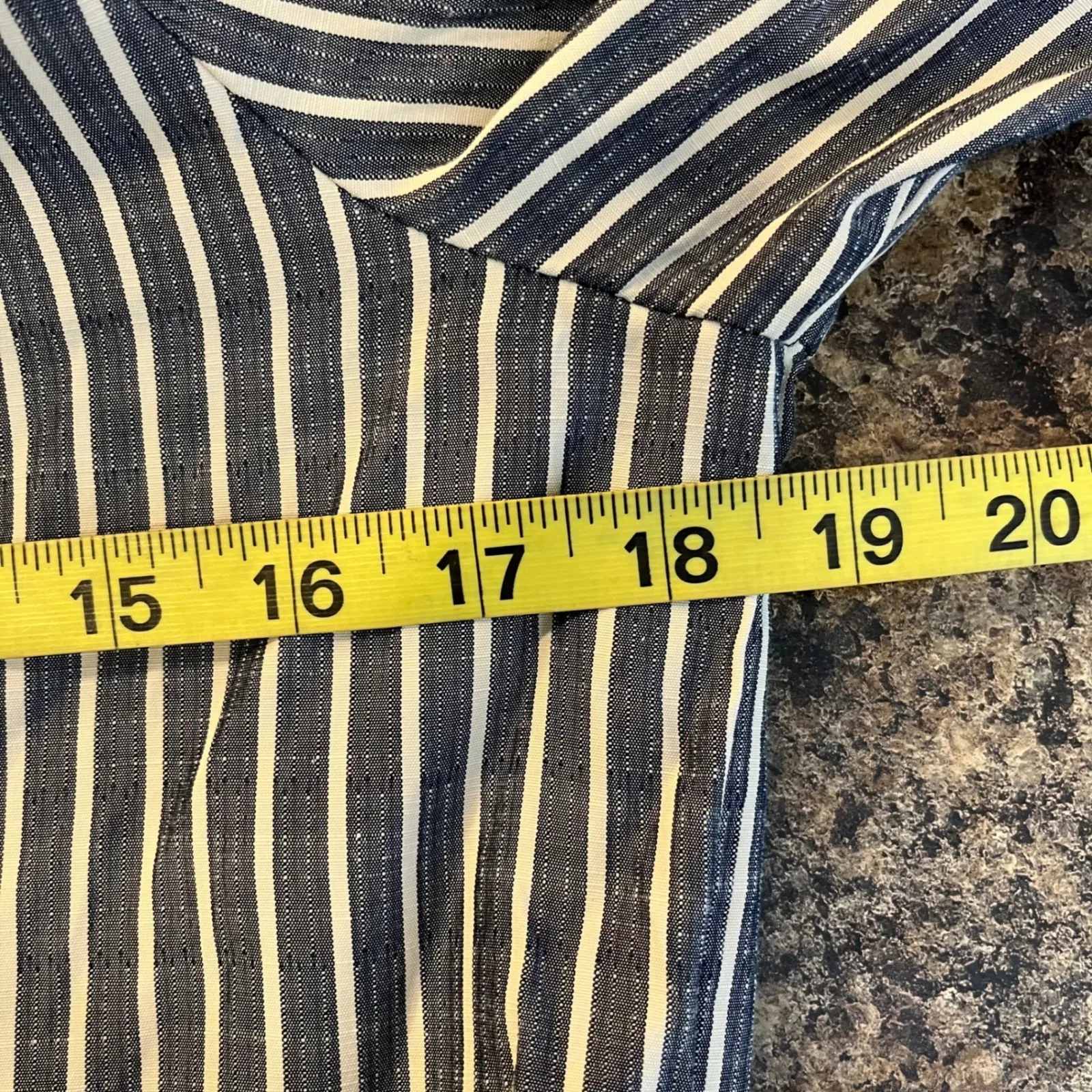 MAX STUDIO LONDON Small Blue Striped Tiered Maxi Shirt Dress Long Sleeve Collar White - Image 9