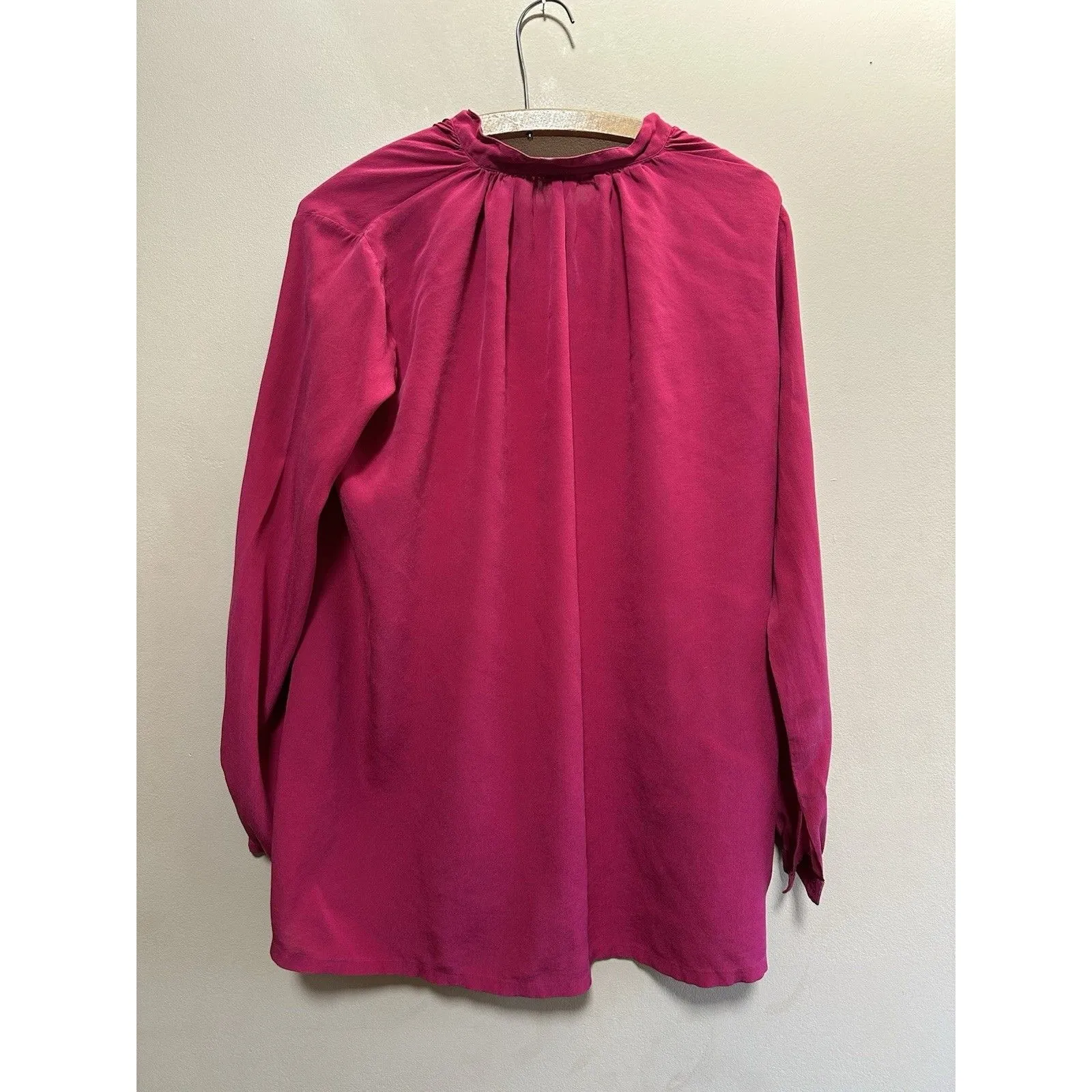 Vintage The‎ Silk Farm 100% Silk Pink Long Sleeve Blouse Size Large Office Work - Image 3