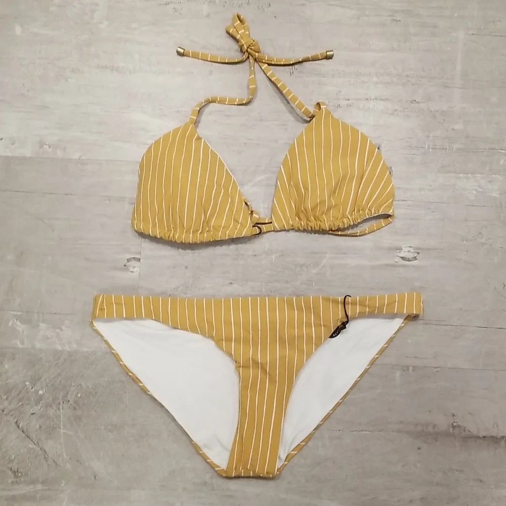 💕💕 Bikini Set Gia Triangle Top + Luciana Bottom Dorada Stripe 8 M NWT - Image 13