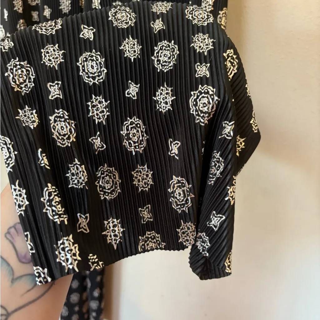 Vintage Pleated Pants – COIN High Rise Black/White 90s Art Teacher Style Black Size L - Image 4