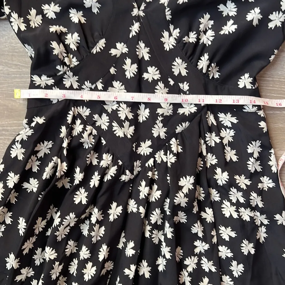 Derek Lam silk Floral Print V-Neck Long Sleeve Mini Dress Size 4 - Image 14