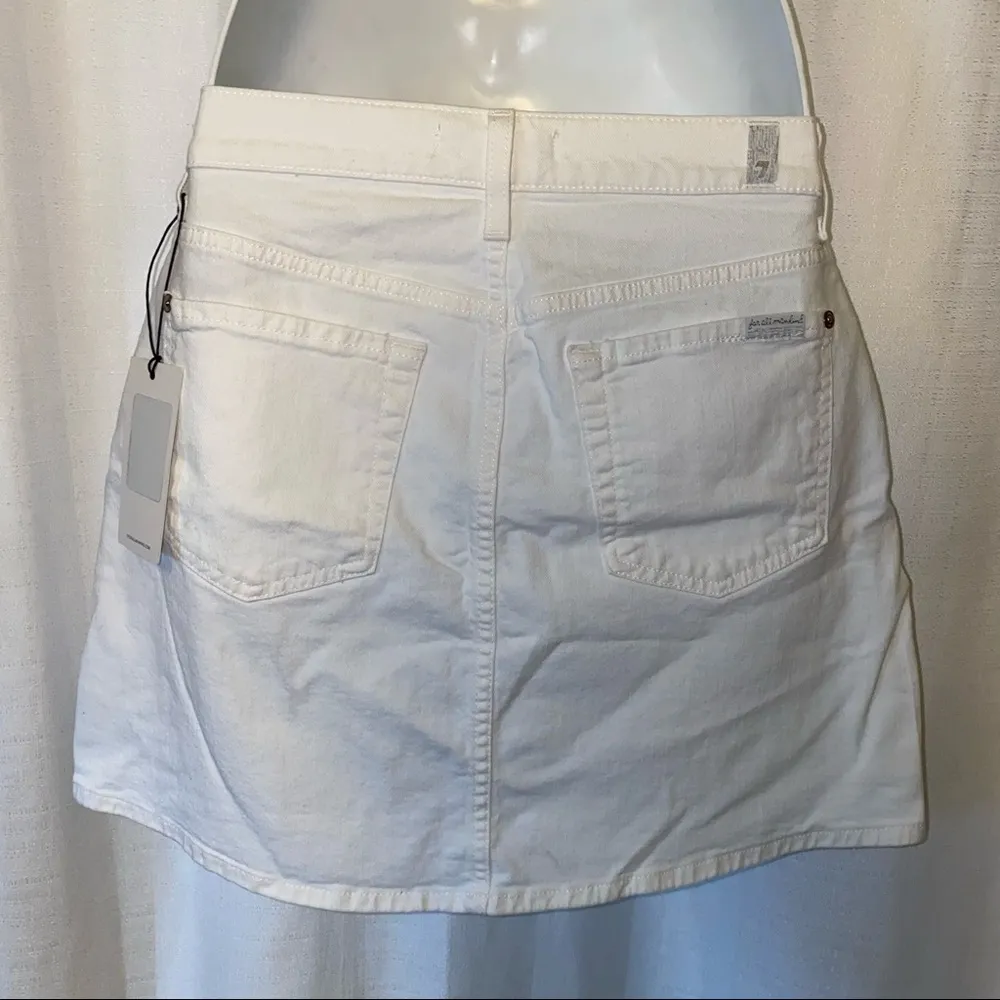 7 for all man kind white Denim Mini skirt 🆕 Size 28 - Image 13