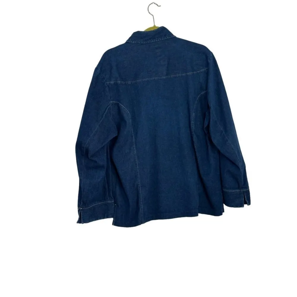 Women's Randall Jordan Denim Blouse 97% Cotton 3% Spandex 20W Sku 2694 Blue - Image 7