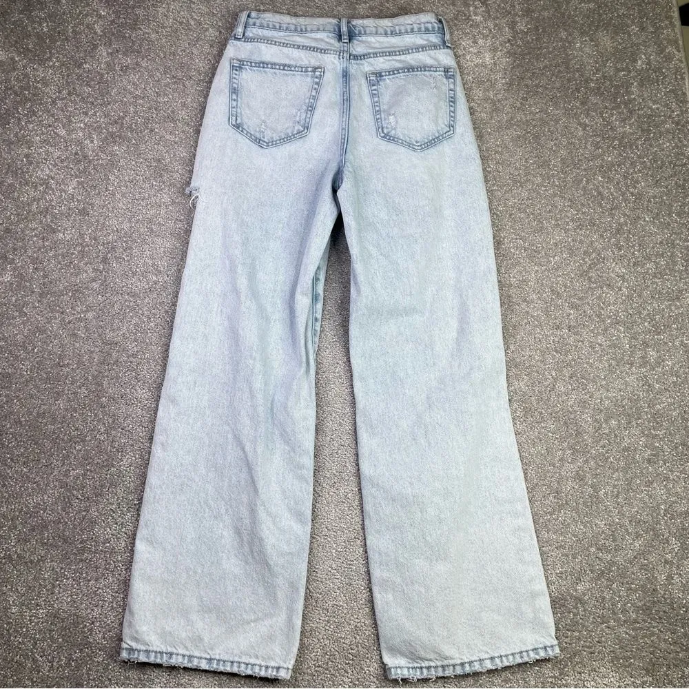 Altar’d State Jeans Women’s 26 Blue Straight High Rise Light Wash Cotton Ripped - Image 5