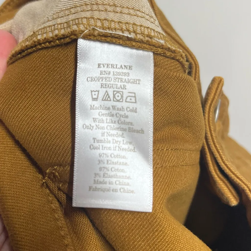 Everlane Cropped Straight Regular size 10 denim pants golden mustard yellow - Image 5