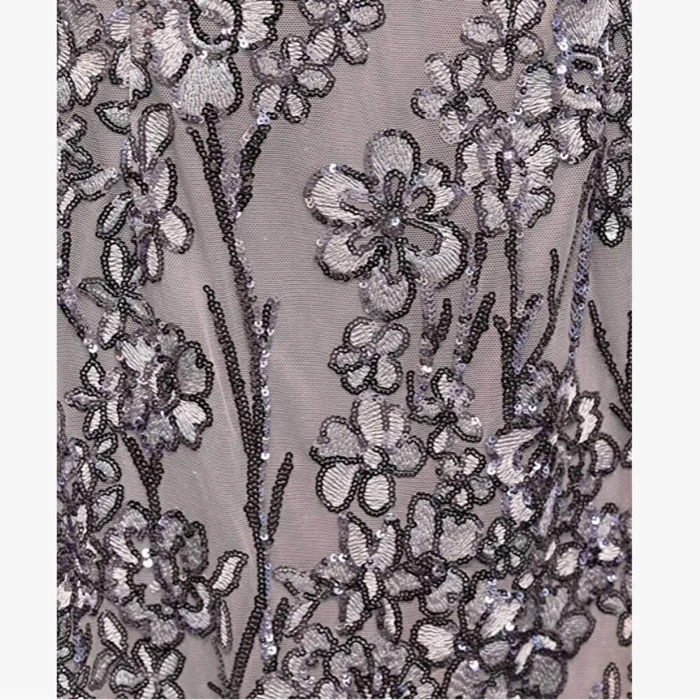 ALEX Evening Stretch Lace Cold Shoulder Gown - Image 4