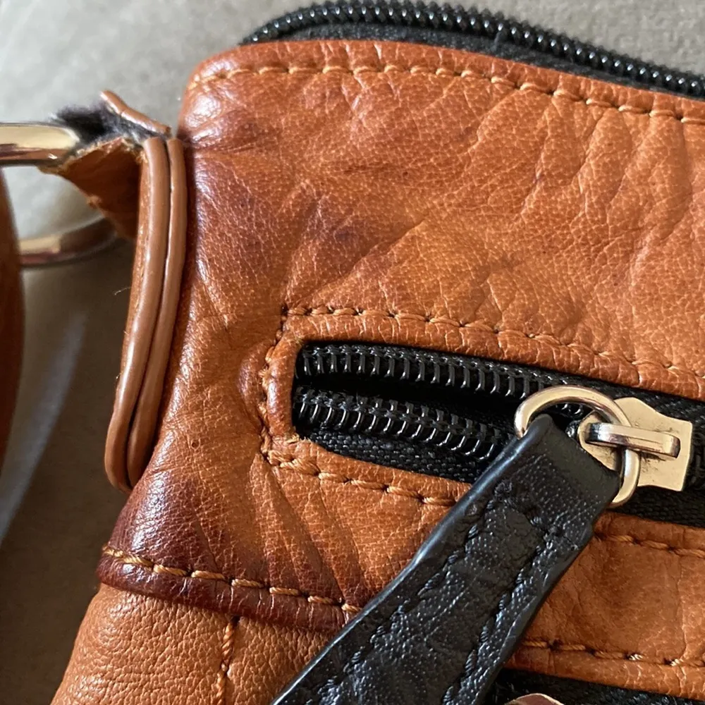 Stone Mountain Adjustable Colorblock Leather Crossbody Bag Purse Handbag Classic - Image 5