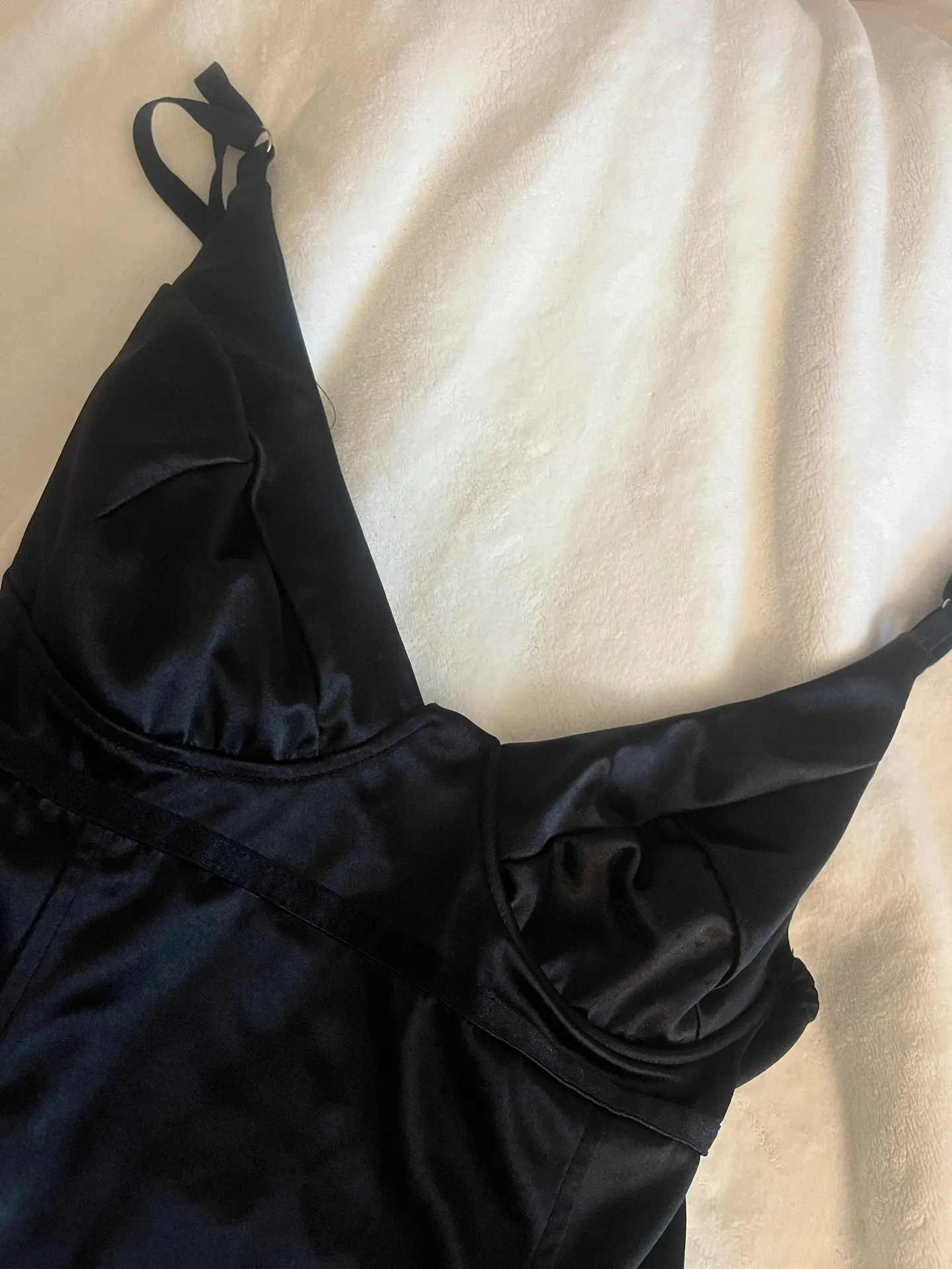 Satin Black Bodysuit - Image 2