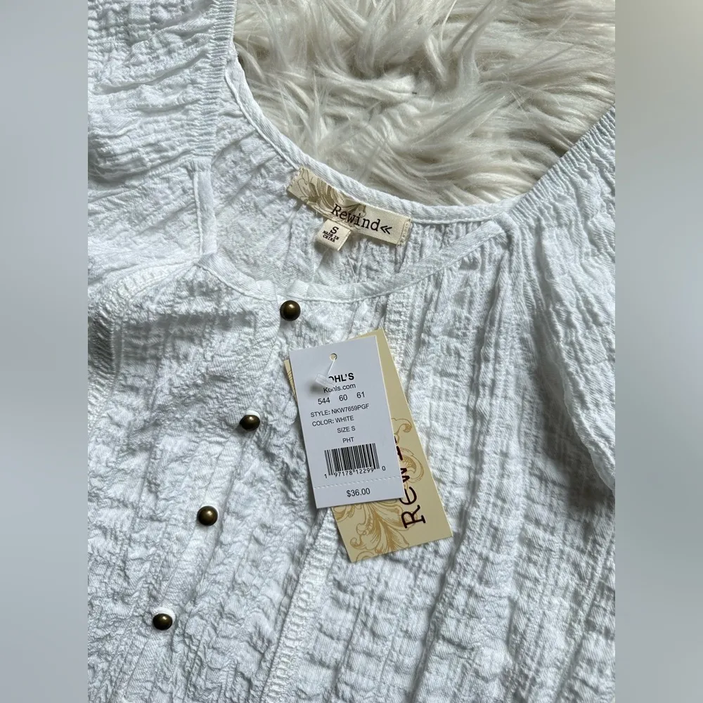 Rewind textured button blouse - Image 5